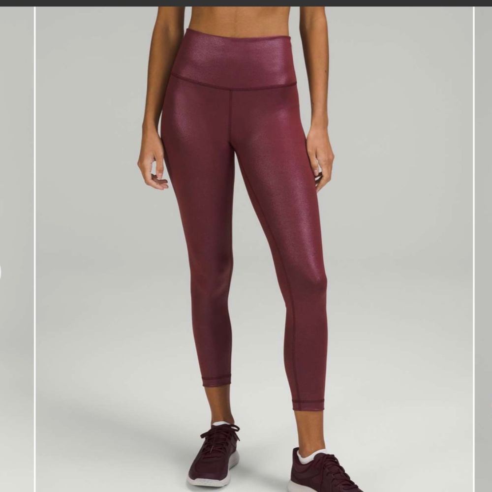 NWT Lululemon Wunder Train High-Rise Tight 25" *Foil